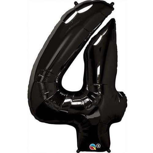 86cm Number Foil Number Four Onyx Black #36340 - Each (Pkgd.)