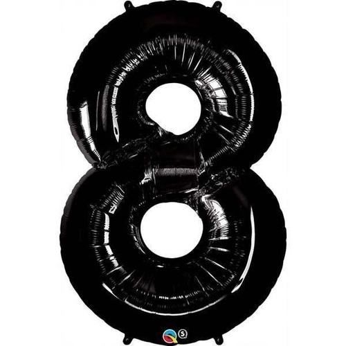 86cm Number Foil Number Eight Onyx Black #36361 - Each (Pkgd.)