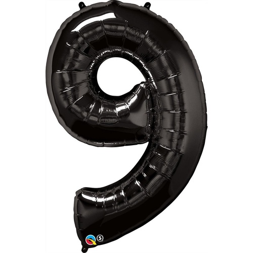 86cm Number Foil Number Nine Onyx Black #36365 - Each (Pkgd.)