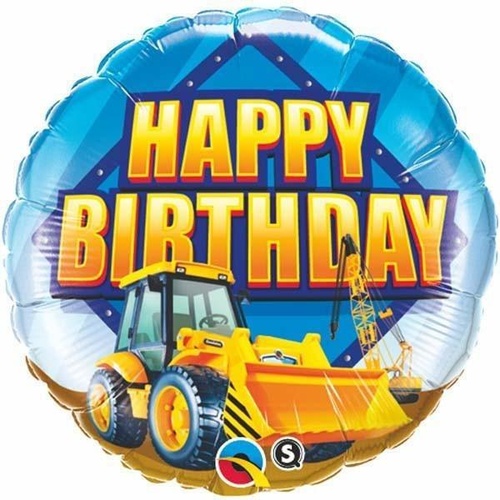 45cm Round Foil Birthday Construction Zone #36487 - Each (Pkgd.) TEMPORARILY UNAVAILABLE