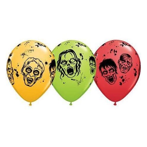 DISCONTNUED 28cm Round Special Assorted Zombies (Black) #3681425 - Pack of 25