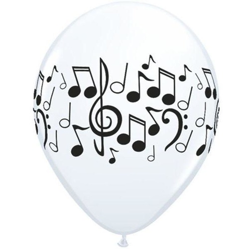 28cm Round White Music Notes Wrap #37068 - Pack of 50