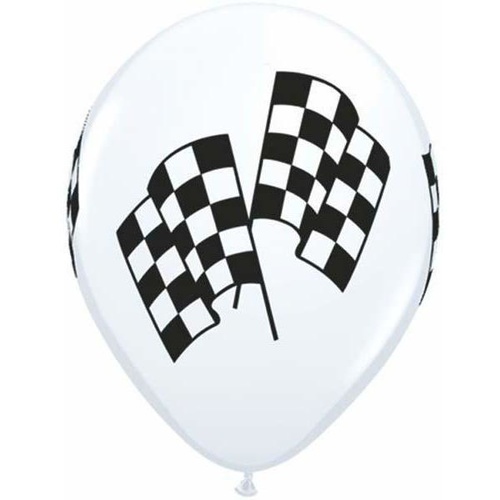 28cm Round White Racing Flags #37118 - Pack of 50 