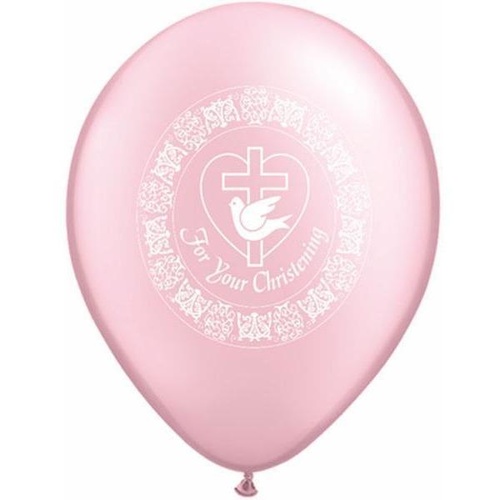 28cm Round Pearl Pink For Your Christening Dove #37145 - Pack of 50