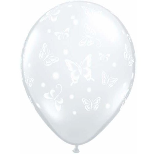 DISC 28cm Round Diamond Clear Butterflies-A-Round #37183 - Pack of 50