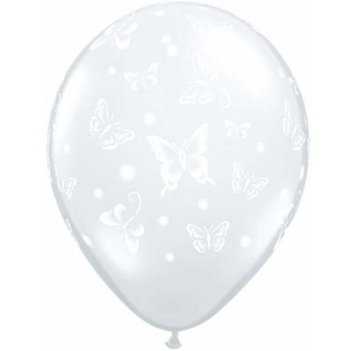 DISC 28cm Round Diamond Clear Butterflies-A-Round #3718325 - Pack of 25