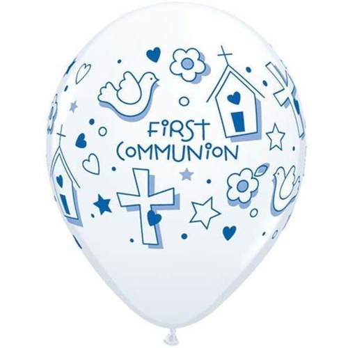 28cm Round White First Communion Symbols-Boy #37197 - Pack of 50 SPECIAL ORDER ITEM