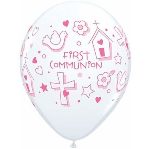 28cm Round White First Communion Symbols-Girl #37198 - Pack of 50 SPECIAL ORDER ITEM