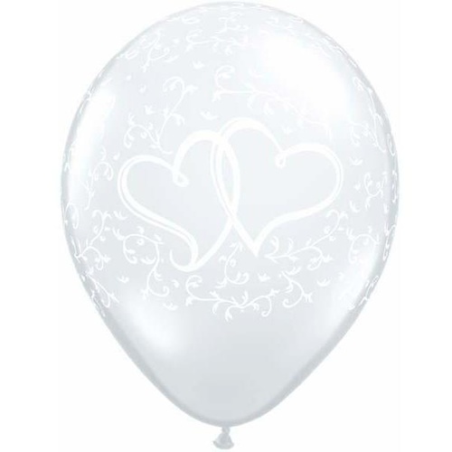 28cm Round Diamond Clear Entwined Hearts #3720025 - Pack of 25  