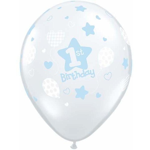 28cm Round Diamond Clear 1st Birthday Soft Patterns-Boy #37202 - Pack of 50 TEMPORARILY UNAVAILABLE