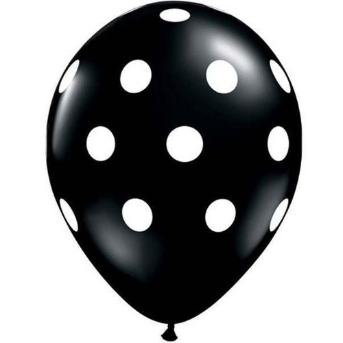28cm Round Onyx Black Big Polka Dots #3722625 - Pack of 25 