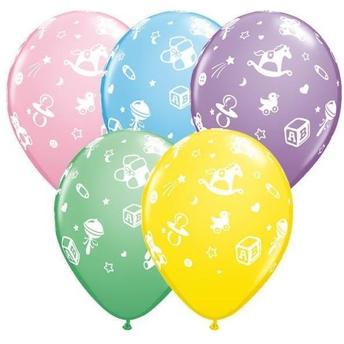 28cm Round Pastel Assorted Baby's Nursery #37233 - Pack of 50 