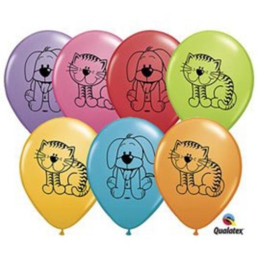 DISC 28cm Round Festive Assorted Cuddly Kitten & Puppy Assorted #37343 - Pack of 50