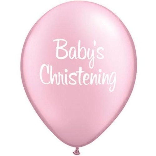 28cm Round Pearl Pink Baby's Christening-Girl #37438 - Pack of 50