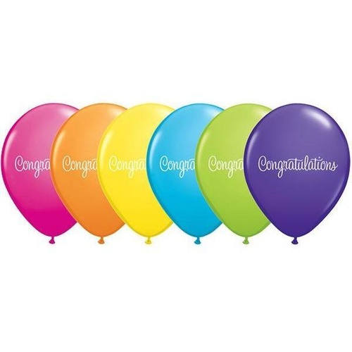 28cm Round Tropical Assorted Congratulations Classy Script #37521 - Pack of 50 SPECIAL ORDER ITEM