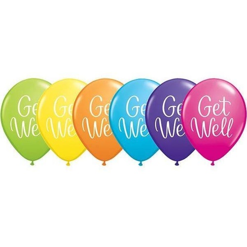 28cm Round Tropical Assorted Get Well Classy Script #37525 - Pack of 50 TEMPORARILY UNAVAILABLE