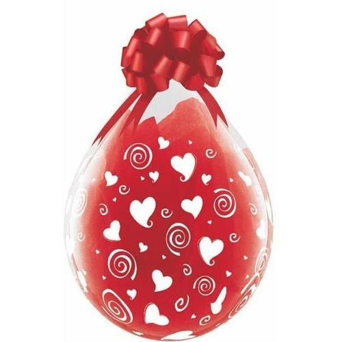 45cm Round Diamond Clear Swirling Hearts-A-Round (White) #37657 - Pack of 25 