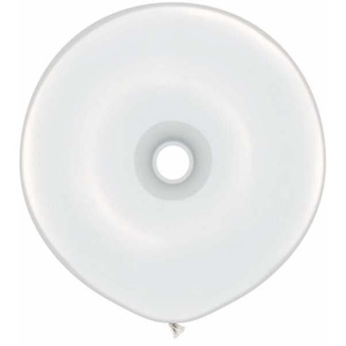 40cm Donut White Qualatex Plain Latex Donut #37688 - Pack of 25 SPECIAL ORDER ITEM