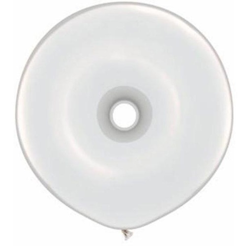 40cm Donut Diamond Clear Qualatex Plain Latex Donut #37801 - Pack of 25 SPECIAL ORDER ITEM