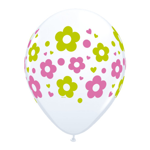 28cm Round White Daisies, Dots, & Hearts #38427 - Pack of 50