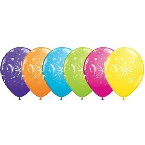 28cm Round Tropical Assorted Sparkle Balloons #39088 - Pack of 50 SPECIAL ORDER ITEM