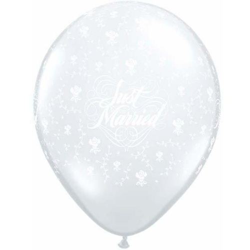 40cm Round Diamond Clear Just Married Flowers-A-Round #39242 - Pack of 50 SPECIAL ORDER ITEM