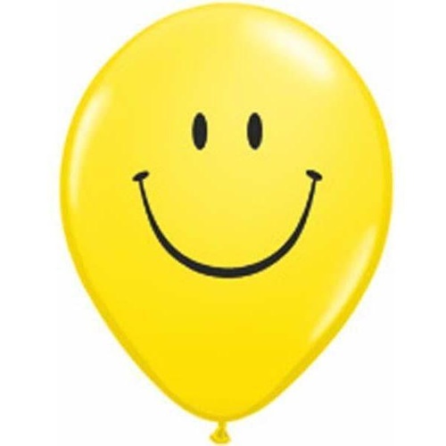 12cm Round Yellow Smile Face (Black) #3927025 - Pack of 25 TEMPORARILY UNAVAILABLE