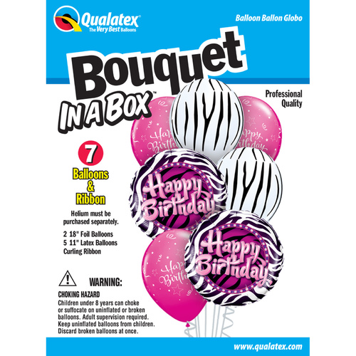 DISC Bouquet in a Box - Zebra Birthday #39344