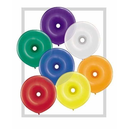 40cm Donut Jewel Assorted Qualatex Plain Latex Donut #39745 - Pack of 50 SPECIAL ORDER ITEM