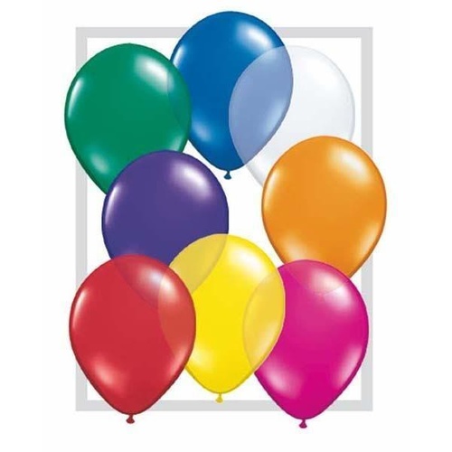 28cm Round Jewel Assorted Qualatex Plain Latex #39794 - Pack of 25