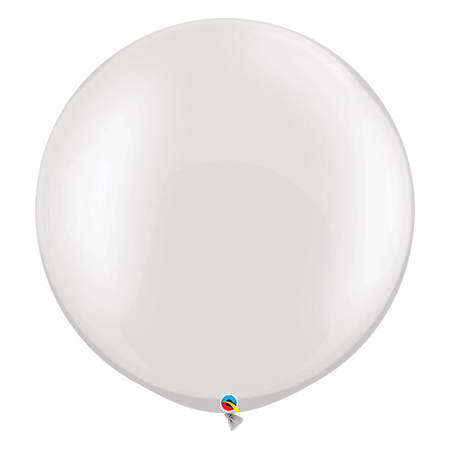 90cm Round Pearl White Qualatex Plain Latex #39946 - Pack of 2 