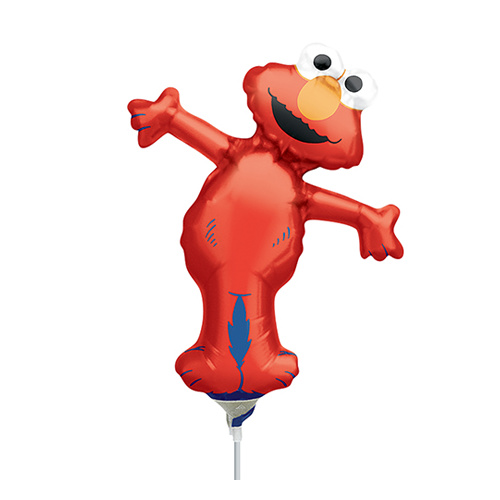Mini Shape Licensed Elmo Foil Balloon #4005899AF - Each (Inflated, supplied air-filled on stick)