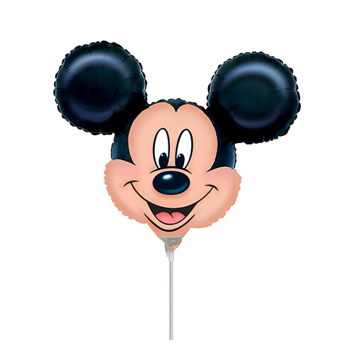 Mini Shape Licensed Mickey Mouse Foil Balloon #4007889AF - Each (Inflated, supplied air-filled on stick) TEMPORARILY UNAVAILABLE
