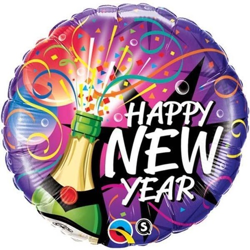 45cm Round Foil New Year-Sip, Sip Hooray #40085 - Each (UnPkgd.) TEMPORARILY UNAVAILABLE