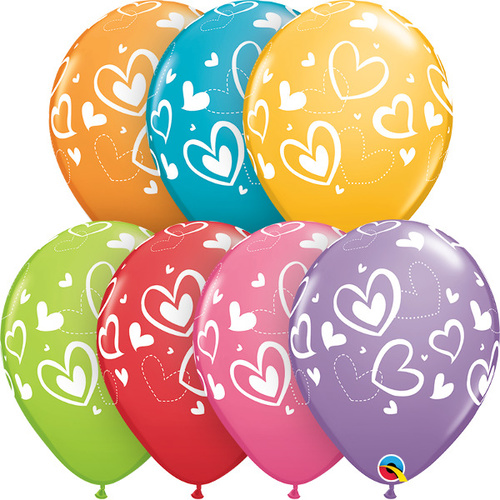 28cm Round Festive Assorted Mix & Match Hearts #40205 - Pack of 50 TEMPORARILY UNAVAILABLE