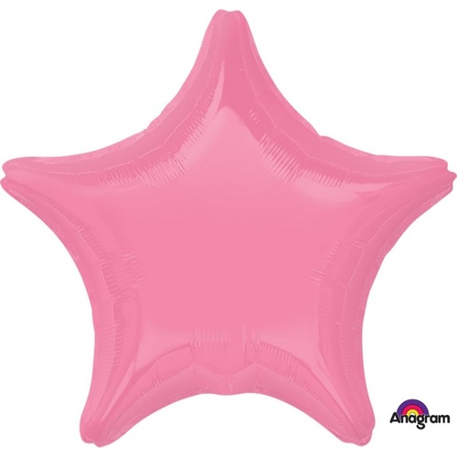 45cm Star Standard Bright Bubble Gum Pink Plain Foil Balloon #4023029 - Each (pkgd.)