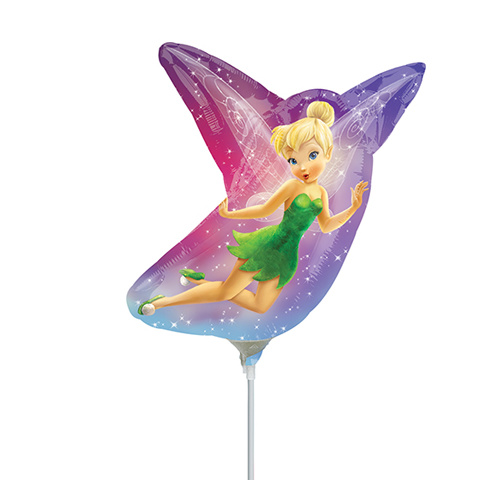 Mini Shape Licensed Tinkerbell Foil Balloon #4026560AF - Each (Inflated, supplied air-filled on stick)