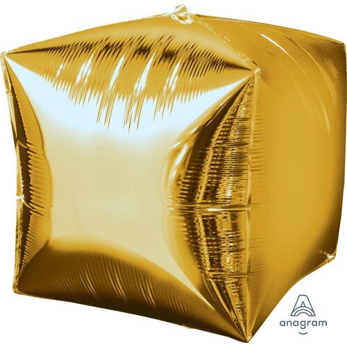 Cubez Gold UltraShape Foil Balloon 38cm #4028336 - Each (UnPkgd.)