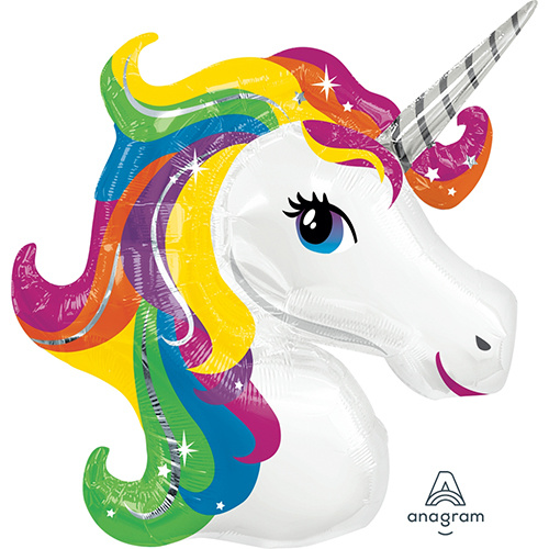 83cm SuperShape Unicorn Rainbow Foil Balloon #4031299 - Each (Pkgd.) 