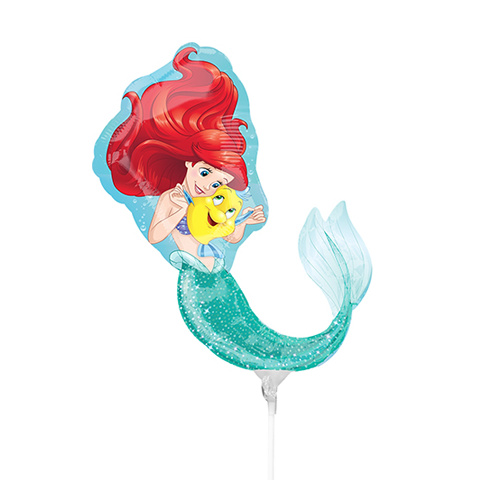 Mini Shape Licensed Little Mermaid Ariel Dream Big Foil Balloon #4033938AF - Each (Inflated, supplied air-filled on stick)