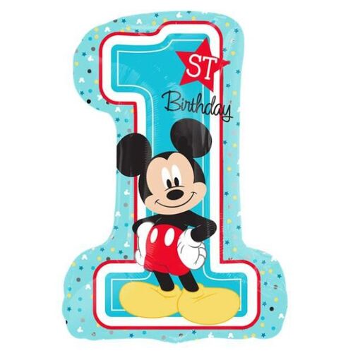 71cm Licensed SuperShape Disney Mickey 1st Birthday Foil Balloon #4034343 - Each (Pkgd.)