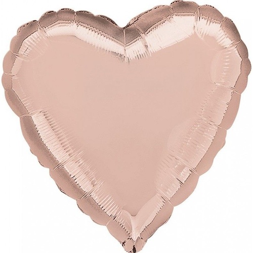 45cm Heart Rose Gold Plain Foil #4036186 - Each (pkgd.)
