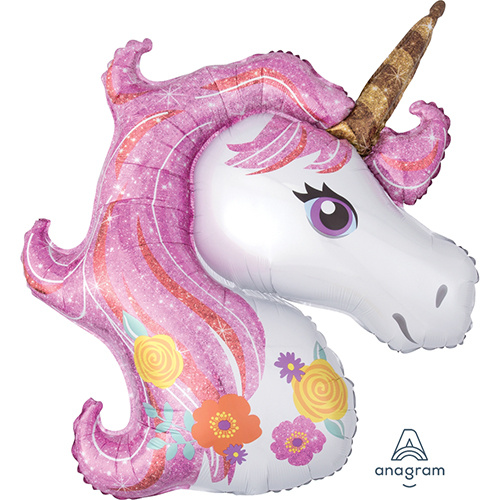 83cm SuperShape Unicorn Magical Foil Balloon #4037273 - Each (Pkgd.) TEMPORARILY UNAVAILABLE