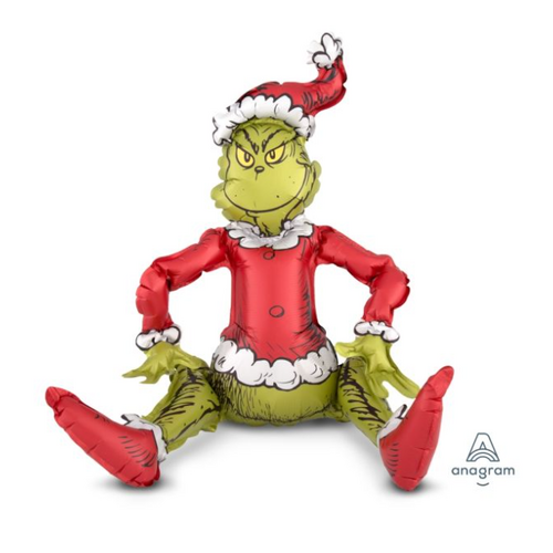60cm Licensed Multi-Balloon Sitting Santa Grinch #4038436 - Each (Pkgd.) TEMPORARILY UNAVAILABLE