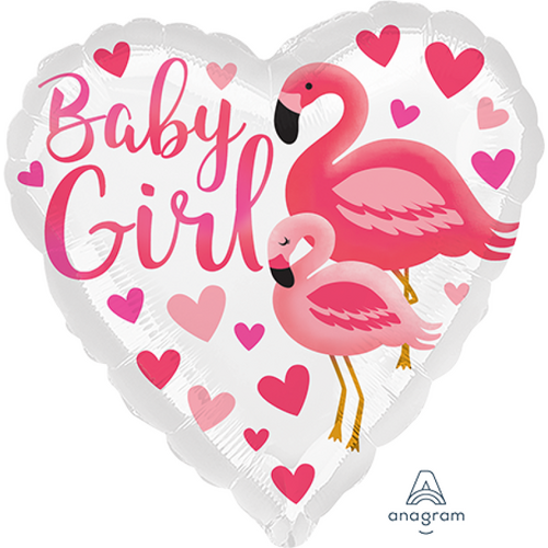 45cm Baby Girl Flamingo Foil Balloon #4039633 - Each (Pkgd)