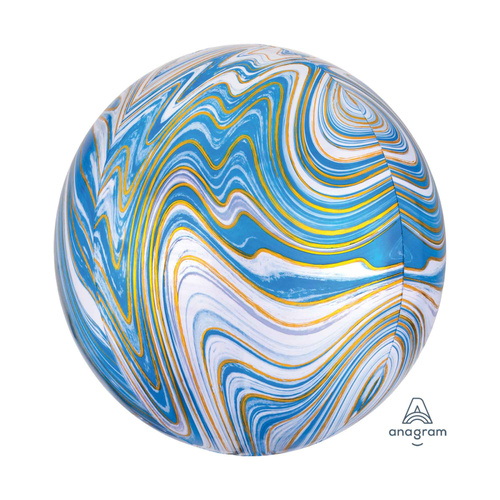 Orbz Marblez Blue Foil Balloon 40cm #4041394 - Each (Pkgd.)