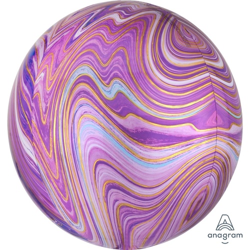 Orbz Marblez Purple Foil Balloon 40cm #4041395 - Each (Pkgd.)