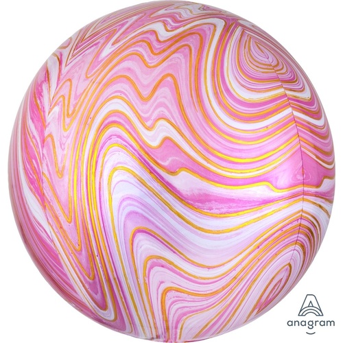 Orbz Marblez Pink Foil Balloon 40cm #4041396 - Each (Pkgd.) 