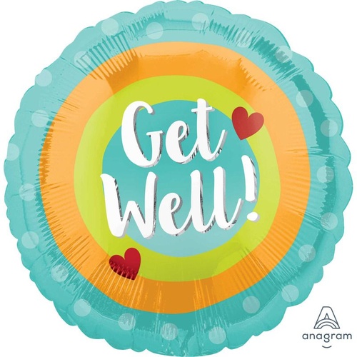 45cm Round Get Well Dots Foil Balloon #4041701 - Each (Pkgd.)