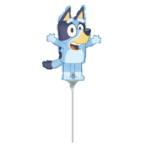 Mini Shape Licensed Bluey Foil Balloon #4047671AF - Each (Inflated, supplied air-filled on stick)